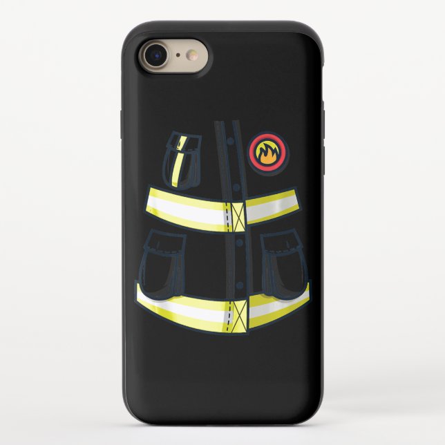 Fireman Firefighter Costume Halloween Easy Cosplay Uncommon iPhone Case (Back)
