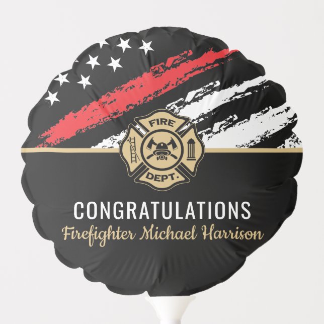 Fireman Firefighter Fire Academy Graduation Party Balloon (Front)