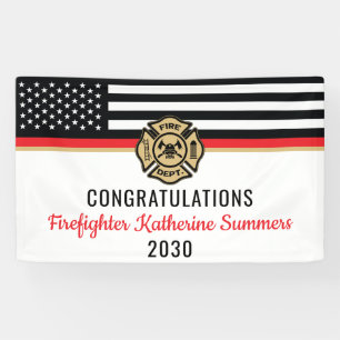 Fireman Firefighter Fire Academy Graduation Party Banner