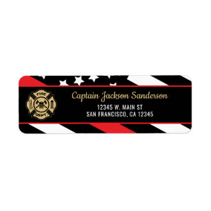 Fireman Firefighter Fire Department Return Address Label