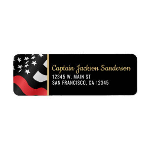 Fireman Firefighter Fire Department Return Address Label