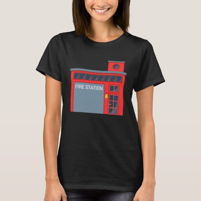 Fireman Firefighter Fire Station Firehouse T-Shirt (Front)