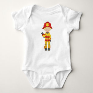 Fireman, Firefighter, Firefighting, Blond Hair Baby Bodysuit
