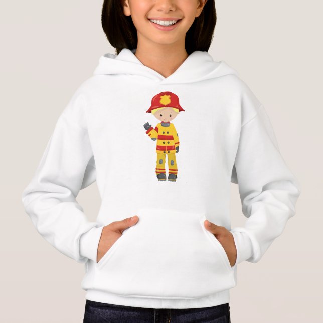 Fireman, Firefighter, Firefighting, Blond Hair Hoodie (Front)