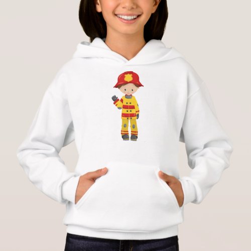 Fireman Firefighter Firefighting Brown Hair Hoodie