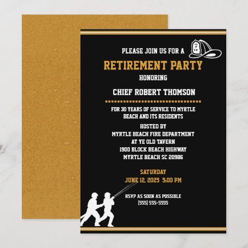 Fireman/Firefighter Retirement Invitation