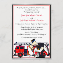100 Personalized Fireman Firefighter Couple Firemen Wedding Save The Date Cards 