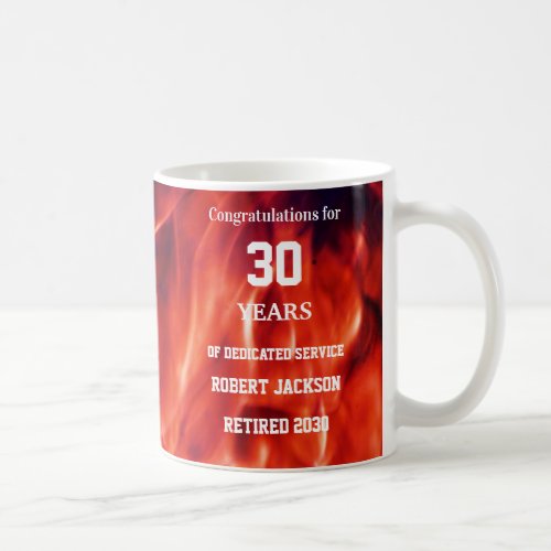 Fireman Flame Year Retirement  Coffee Mug