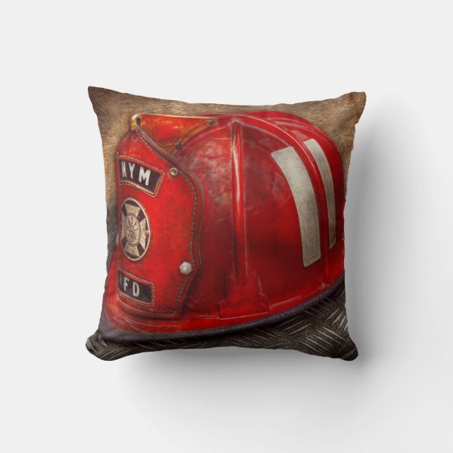 Fireman - Hat - A childhood dream Throw Pillow (Front)
