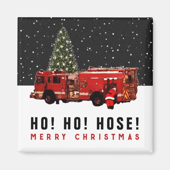 Fireman Holiday Gift Magnet (Front)