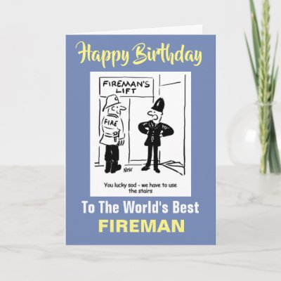 Fireman Joke  - Happy Birthday Card