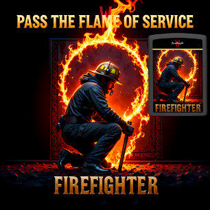 Fireman Kneeling Ring Fire Tool Dark Zippo Lighter