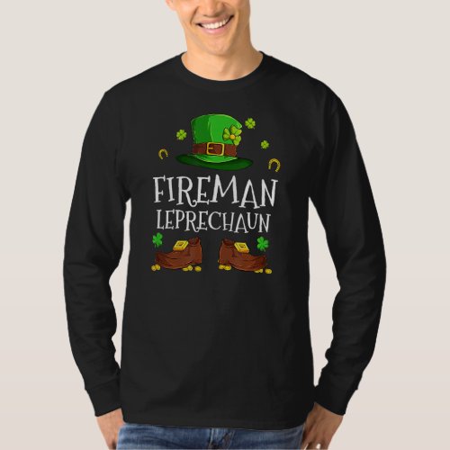 Fireman Leprechaun Matching Family Group St Patric T_Shirt