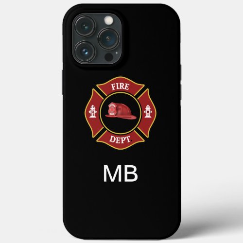 Fireman Monogram Firehouse Logo  iPhone 13 Pro Max Case