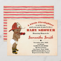 Fireman on His Way African American Baby Shower