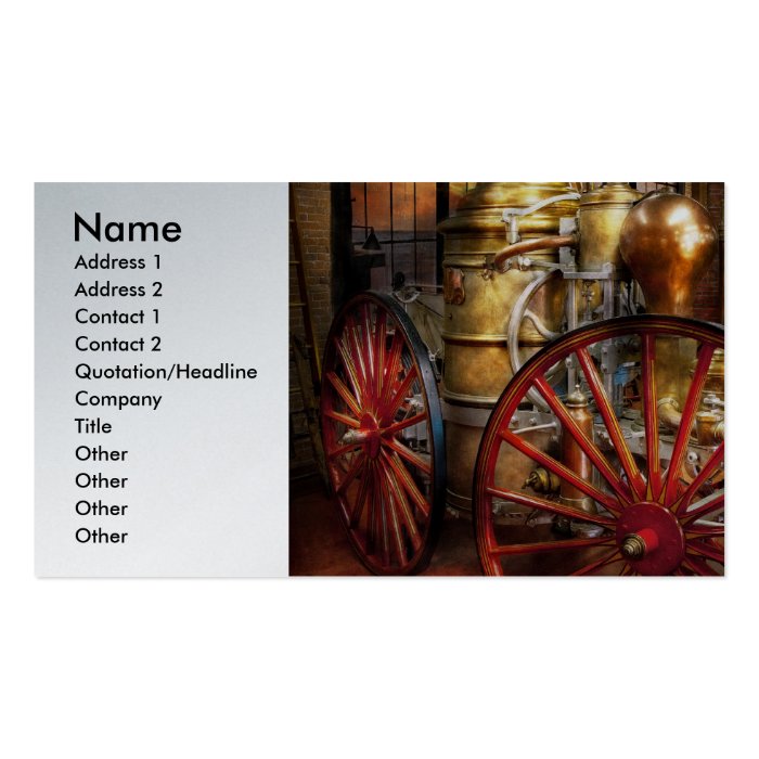 Fireman   One day, a long time ago Business Card Templates