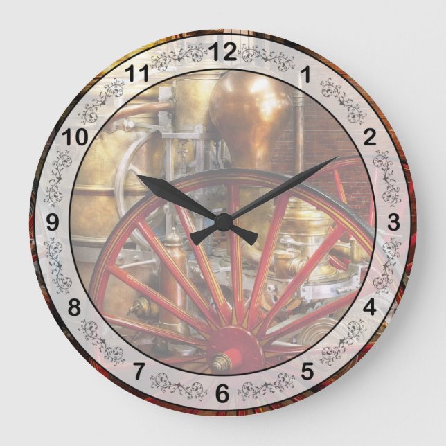 Fireman - One day, a long time ago  Large Clock (Front)
