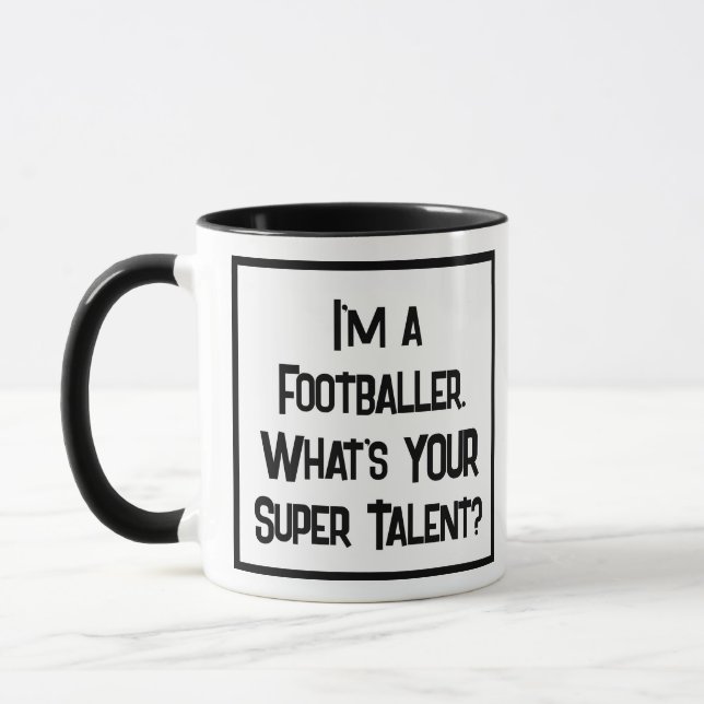 Fireman or Footballer Super Talent. Two Tone Mug (Left)