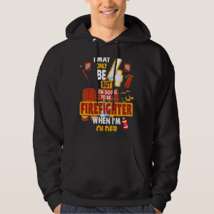 Fireman Outfit Idea For Kids & Boys 4th Birthday F Hoodie