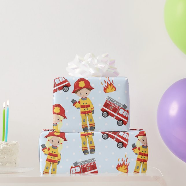 Fireman pattern fun Party wrapping paper (Party Gifts)