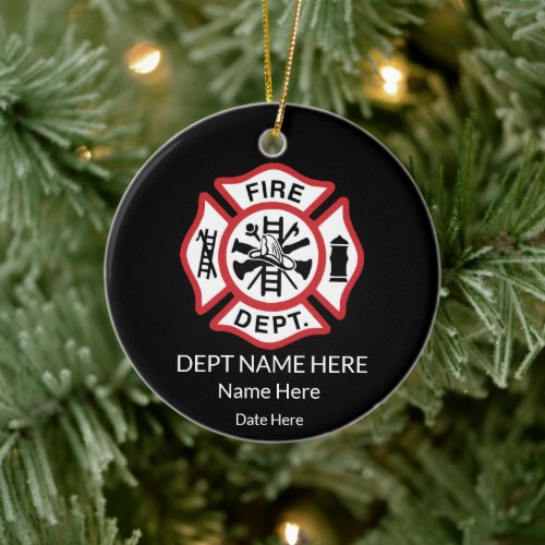 Fireman Personalized Firefighter Ceramic Ornament