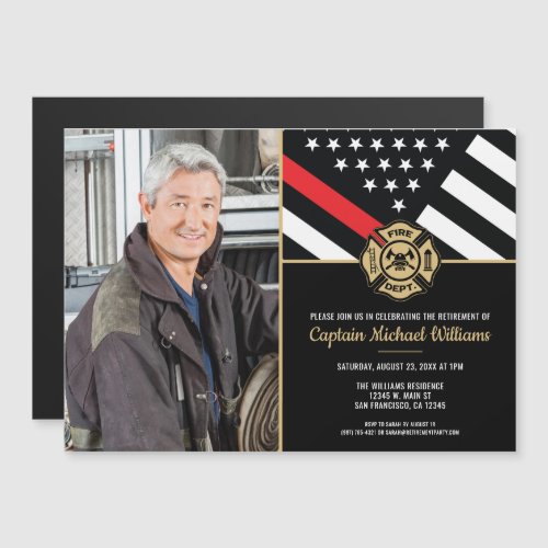 Fireman Photo Red Line Flag Firefighter Retirement