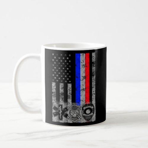 Fireman Police Emt First Responder Flag Coffee Mug