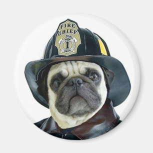 Fireman Pug magnet