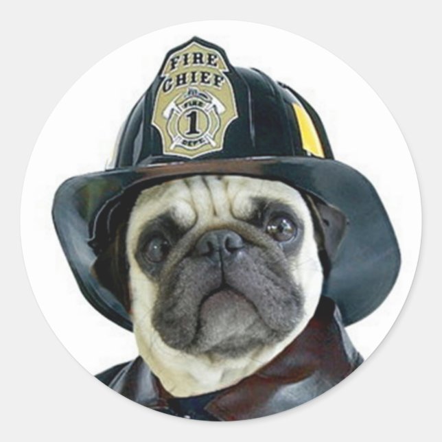 Fireman Pug stickers (Front)