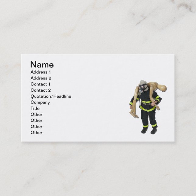 Fireman Rescue Person Business Card (Front)