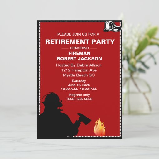 Fireman Retirement/Fire Chief Retirement Invitation | Zazzle