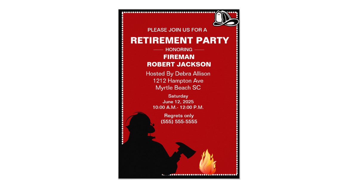 Fireman Retirement/Fire Chief Retirement Invitation