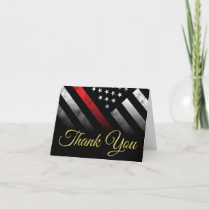 Fireman Retirement Fire Department Firefighter Letterpress Thank You Card