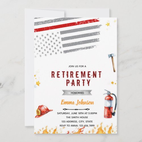 Fireman retirement party invitation