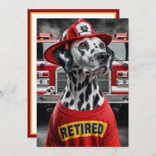 Fireman Retirement Party With Dalmation Dog Invitation