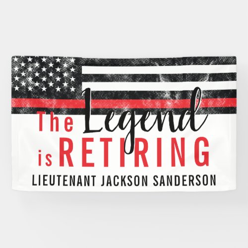 Fireman Retirement Red Line Flag Firefighter
