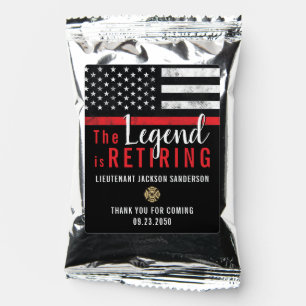 Fireman Retirement Red Line Flag Firefighter Coffee Drink Mix