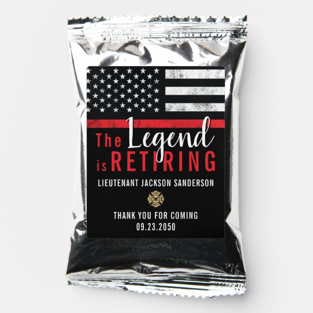 Fireman Retirement Red Line Flag Firefighter Coffee Drink Mix (Front)