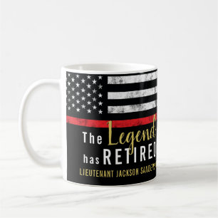 Fireman Retirement Red Line Flag Firefighter Coffee Mug