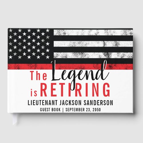 Fireman Retirement Red Line Flag Firefighter