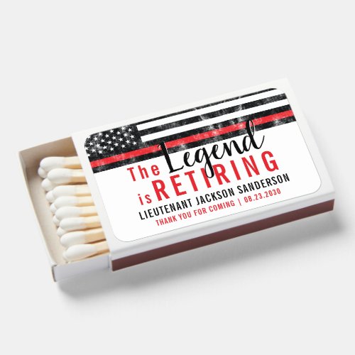 Fireman Retirement Red Line Flag Firefighter Matchboxes