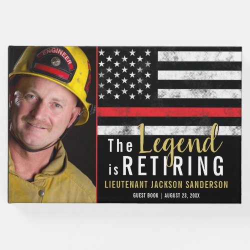 Fireman Retirement Thin Red Line Firefighter Photo Guest Book