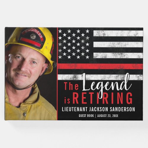 Fireman Retirement Thin Red Line Firefighter Photo Guest Book