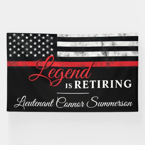 Fireman Retirement Thin Red Line Flag Firefighter Banner