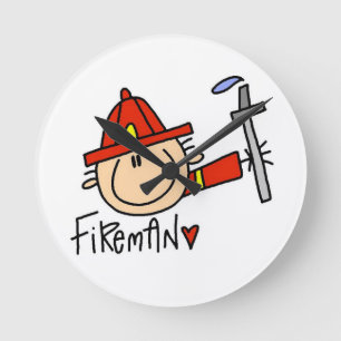 Fireman Round Clock