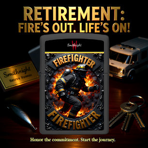 Fireman Running Through Smoke Archway Action Zippo Lighter