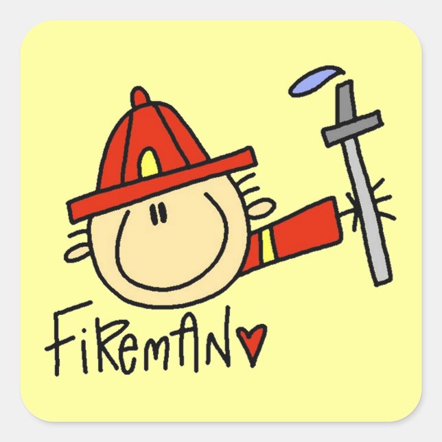 Fireman Square Sticker (Front)