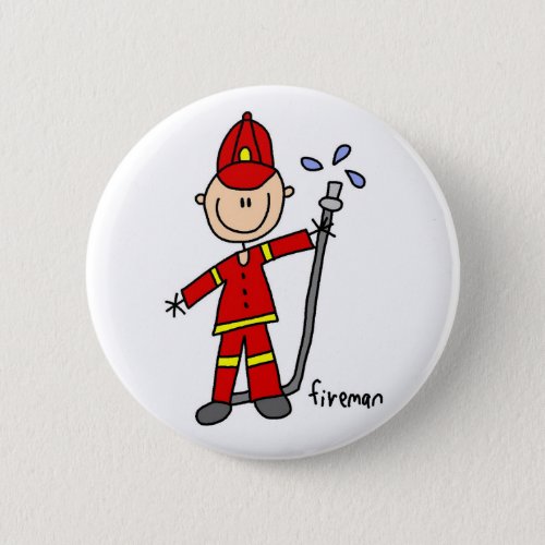 Fireman Stick Figure Button