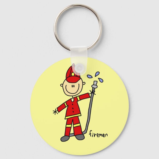 Fireman Stick Figure Keychain (Front)