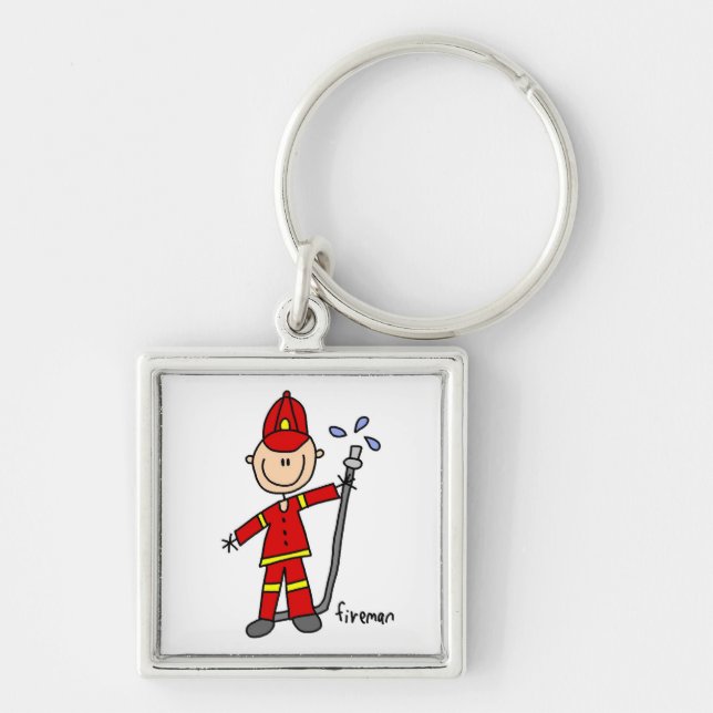 Fireman Stick Figure Keychain (Front)